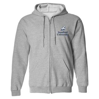 Samford Logo LC Zip Hoodie - Sport Grey