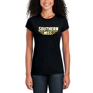 Southern Mississippi Basic Block Womens T-Shirt - Black