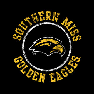 Southern Mississippi Distressed Circle Logo T-Shirt - Black
