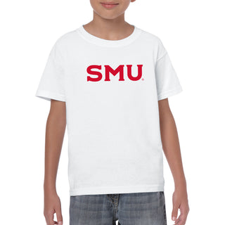 Southern Methodist University Mustangs Basic Block Youth T-Shirt - White
