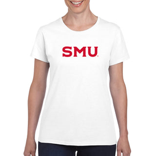 Southern Methodist University Mustangs Basic Block Women's T-Shirt - White