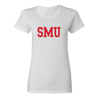 Southern Methodist University Mustangs Basic Block Women's T-Shirt - White