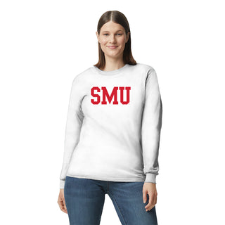 Southern Methodist University Mustangs Basic Block Long Sleeve T-Shirt - White