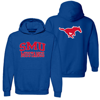 SMU Mustangs Front Back Print Hoodie - Royal