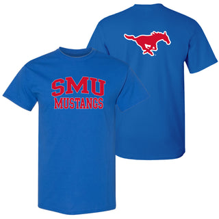 SMU Mustangs Front Back Print T-Shirt - Royal