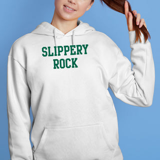 Slippery Rock University The Rock Basic Block Hoodie - White