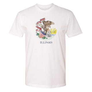 Illinois State Flag NLA T-Shirt - White