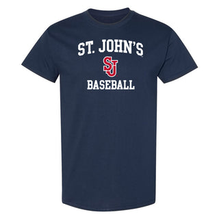 St John's Red Storm Arch Logo Baseball T-Shirt - Navy