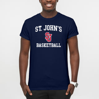 St John's Red Storm Arch Logo Basketball T-Shirt - Navy