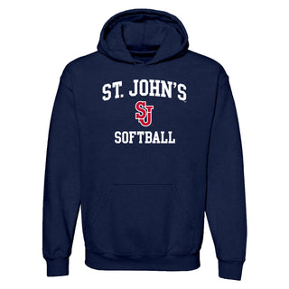 St John's Red Storm Arch Logo Softball Hoodie - Navy