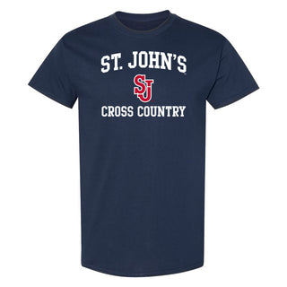 St John's Red Storm Arch Logo Cross Country T-Shirt - Navy