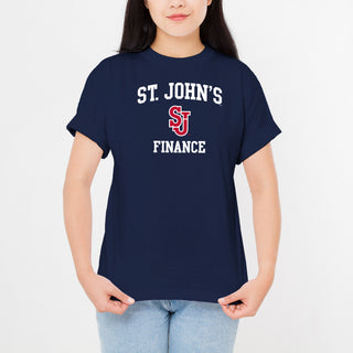 St John's Red Storm Arch Logo Finance T-Shirt - Navy