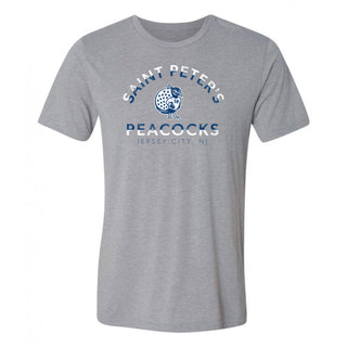 Saint Peter's University Peacocks Division Arch Canvas Triblend Short Sleeve T Shirt - Athletic Grey