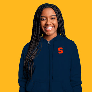Syracuse Orange Primary Logo Left Chest Full-Zip Hoodie - Navy