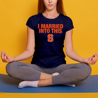 Syracuse Orange I Married Into This Women's T-Shirt - Navy