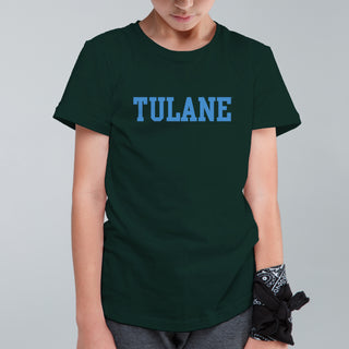 Tulane University Green Wave Basic Block Youth T-Shirt - Forest