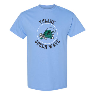Tulane University Green Wave Distressed Circle Logo T-Shirt - CBlue