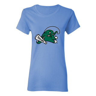 Tulane University Green Wave Primary Logo Women's T-Shirt - CBlue