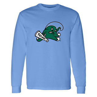 Tulane University Green Wave Primary Logo Long Sleeve - CBlue