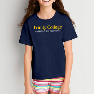Trinity College Bantams Basic Block Cotton Youth Short Sleeve T Shirt - Navy