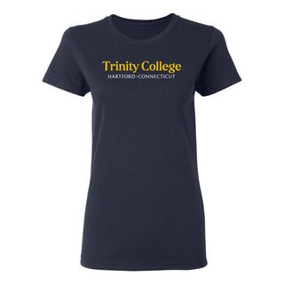 Trinity College Bantams Basic Block Cotton Womens Short Sleeve T Shirt - Navy