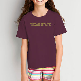 Texas State Bobcats Basic Block Youth T-Shirt - Maroon