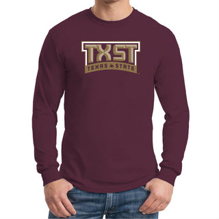 Texas State Bobcats Arch Logo Long Sleeve T-Shirt - Maroon