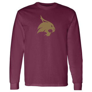 Texas State Bobcats Primary Logo Long Sleeve T-Shirt - Maroon
