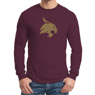 Texas State Bobcats Primary Logo Long Sleeve T-Shirt - Maroon