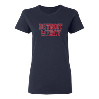 Detroit Mercy Titans Basic Block Womens T-Shirt - Navy