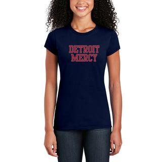 Detroit Mercy Titans Basic Block Womens T-Shirt - Navy