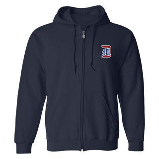 Detroit Mercy Primary Logo EMB Zip Hoodie - Navy