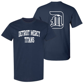 Detroit Mercy Titans Front Back Print T-Shirt - Navy