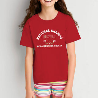 Denver 2026 Hockey National Champions Blocked Shot Youth T-Shirt