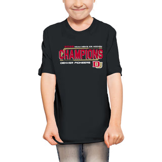 Denver 2026 Hockey National Champions Hockey Frame Youth T-Shirt - Black