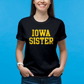 University of Iowa Hawkeyes Basic Block Sister Short Sleeve T Shirt - Black
