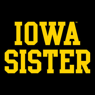 University of Iowa Hawkeyes Basic Block Sister Short Sleeve T Shirt - Black
