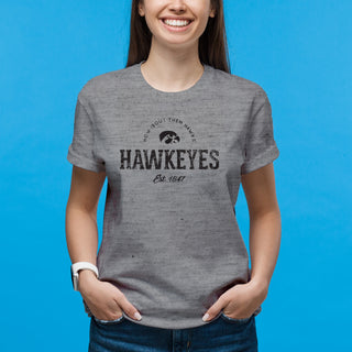 University of Iowa Hawkeyes Established Arch Short Sleeves T Shirt - Sport Grey