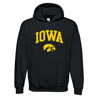 University of Iowa Hawkeyes Arch Logo Heavy Blend Hoodie - Black