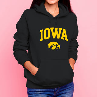 University of Iowa Hawkeyes Arch Logo Heavy Blend Hoodie - Black