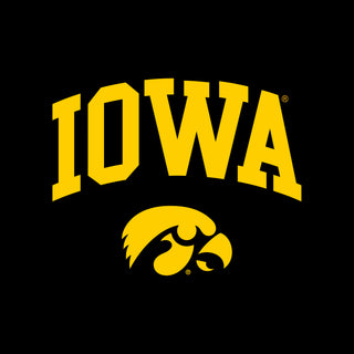 University of Iowa Hawkeyes Arch Logo Cotton Long Sleeve T Shirt - Black
