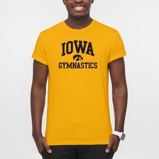 University of Iowa Hawkeyes Arch Logo Gymnastics Short Sleeve T Shirt - Gold