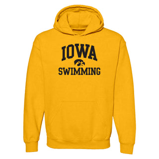 University of Iowa Hawkeyes Arch Logo Swimming Hoodie- Gold