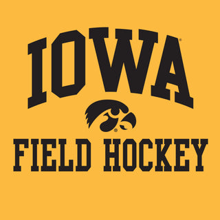 University of Iowa Hawkeyes Arch Logo Field Hockey Long Sleeve T Shirt- Gold