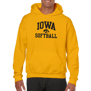 University of Iowa Hawkeyes Arch Logo Softball Hoodie - Gold