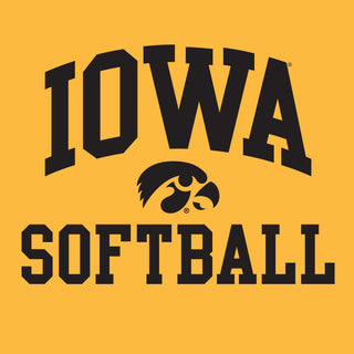 University of Iowa Hawkeyes Arch Logo Softball Long Sleeve T Shirt- Gold