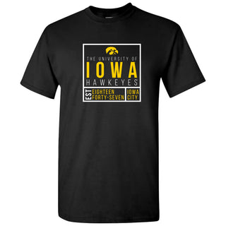 Iowa Box Label T Shirt - Black