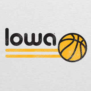 University of Iowa Hawkeyes Basketball Bubble Raglan T Shirt - Heather White/Black
