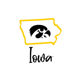 University of Iowa Hawkeyes Playful Sketch Basic Cotton Short Sleeve T Shirt - White