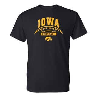 University of Iowa Hawkeyes Football Crescent Short Sleeve T Shirt - Black